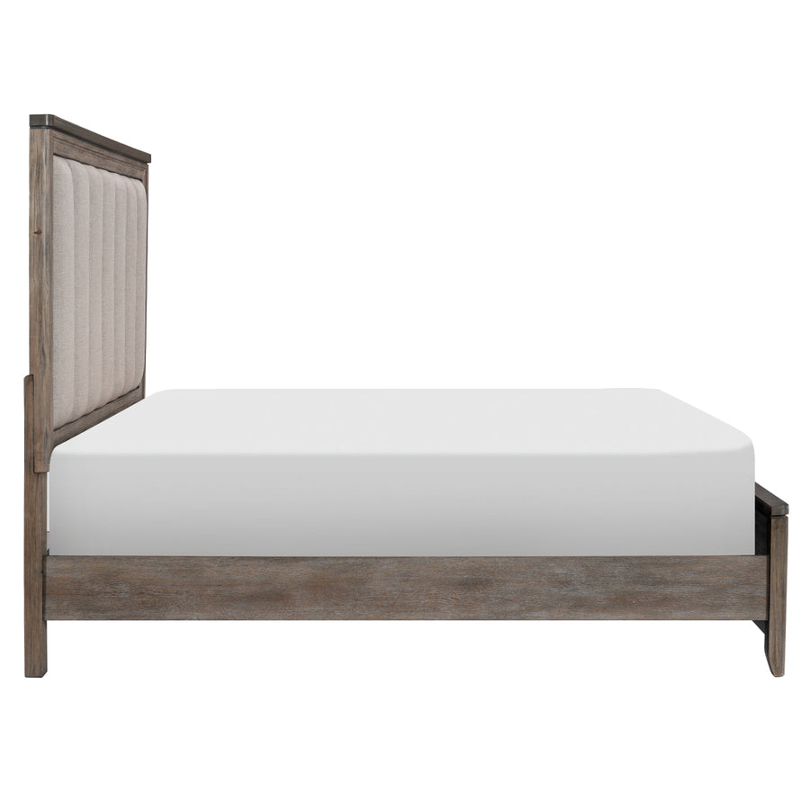 Newell Light Brown King Upholstered Panel Bed - SET | 1412K-1 | 1412K-2 | 1412-3 - Luna Furniture - Dallas Store