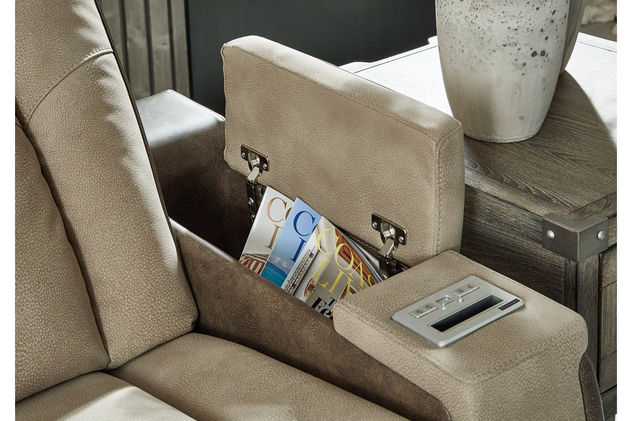 Next-Gen DuraPella Sand Power Reclining Loveseat with Console - 2200318 - Luna Furniture - Dallas Store