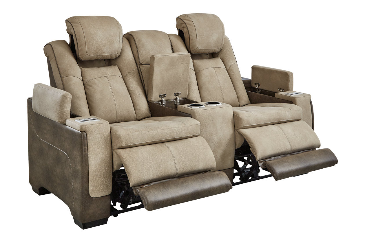 Next-Gen DuraPella Sand Power Reclining Loveseat with Console - 2200318 - Luna Furniture - Dallas Store