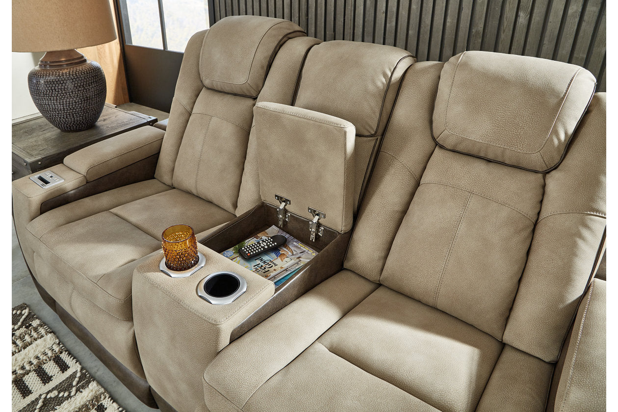Next-Gen DuraPella Sand Power Reclining Loveseat with Console - 2200318 - Luna Furniture - Dallas Store