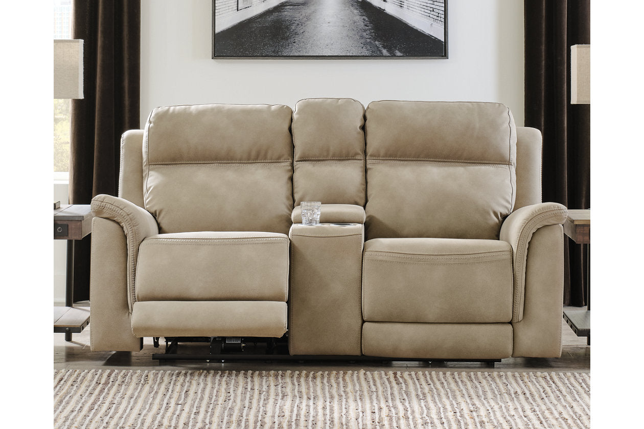 Next-Gen DuraPella Sand Power Reclining Loveseat with Console - 5930218 - Luna Furniture - Dallas Store