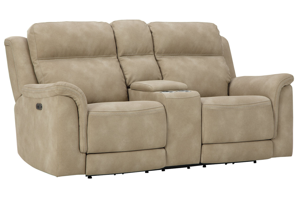 Next-Gen DuraPella Sand Power Reclining Loveseat with Console - 5930218 - Luna Furniture - Dallas Store