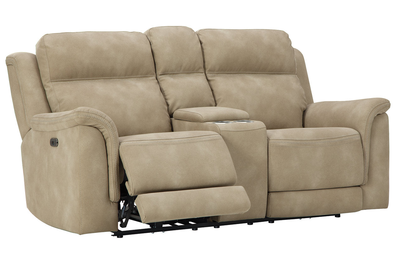 Next-Gen DuraPella Sand Power Reclining Loveseat with Console - 5930218 - Luna Furniture - Dallas Store
