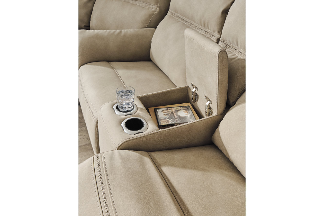 Next-Gen DuraPella Sand Power Reclining Loveseat with Console - 5930218 - Luna Furniture - Dallas Store
