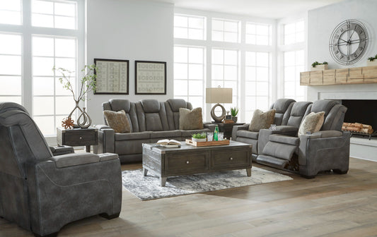 Next-Gen Durapella Slate Power Reclining Living Room Set - SET | 2200415 | 2200418 | 2200413 - Luna Furniture - Dallas Store