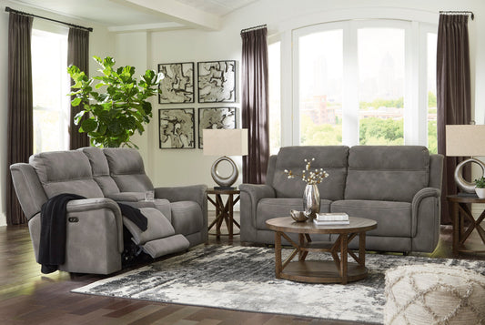 Next-Gen DuraPella Slate Power Reclining Living Room Set - SET | 5930147 | 5930118 - Luna Furniture - Dallas Store