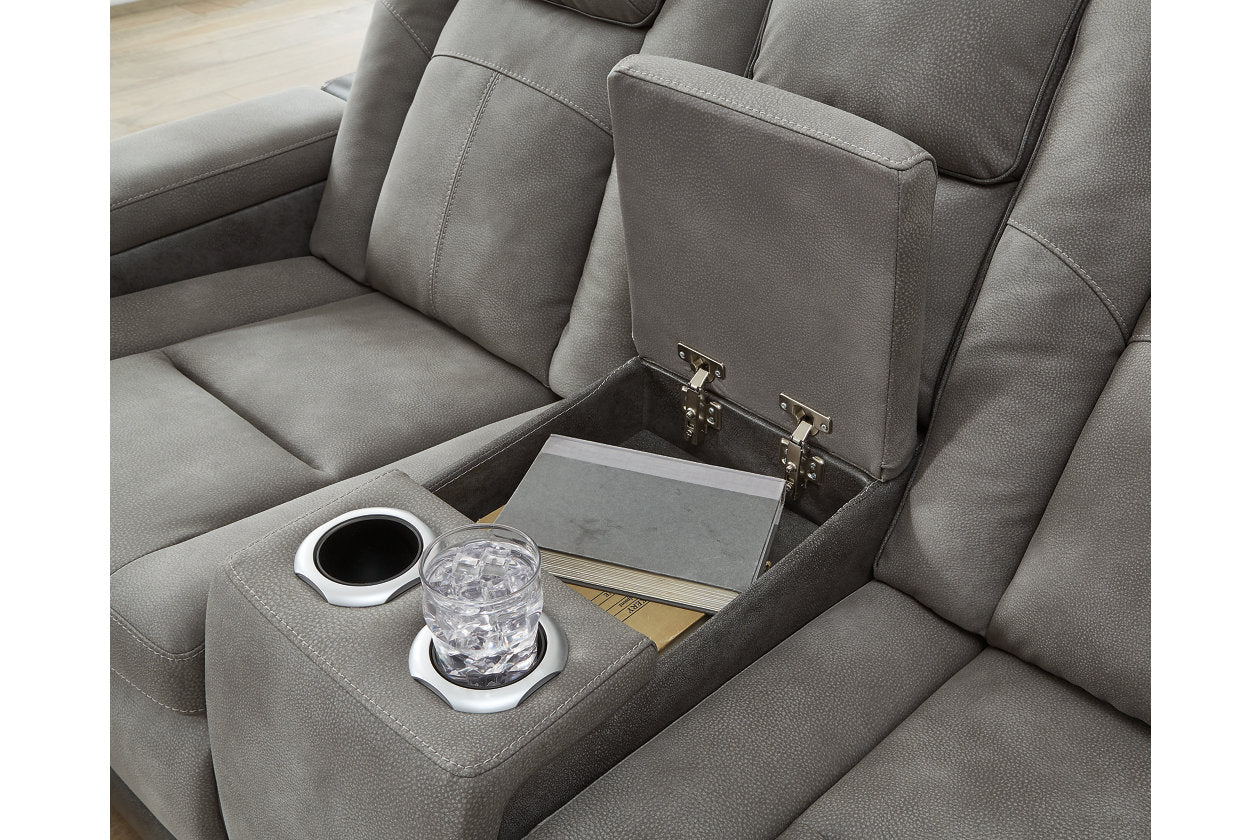 Next-Gen DuraPella Slate Power Reclining Loveseat with Console - 2200418 - Luna Furniture - Dallas Store