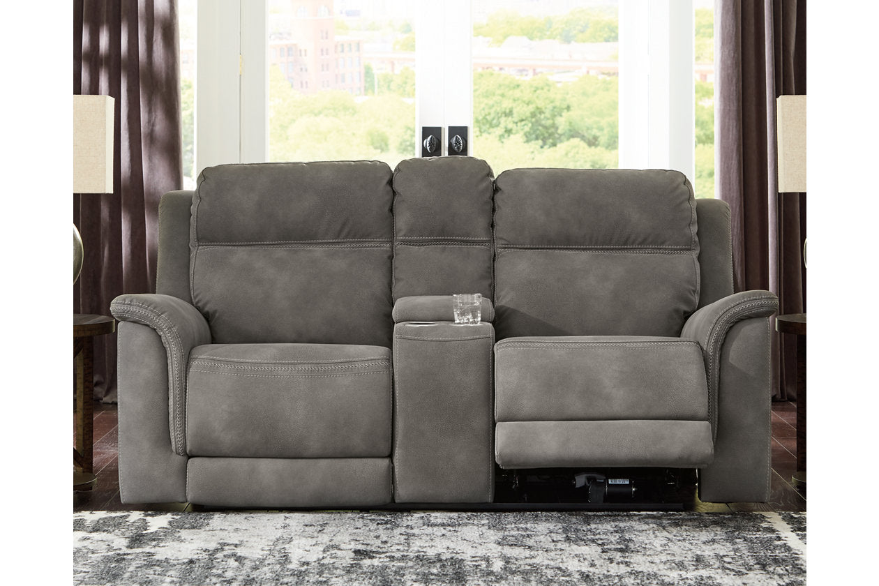 Next-Gen DuraPella Slate Power Reclining Loveseat with Console - 5930118 - Luna Furniture - Dallas Store