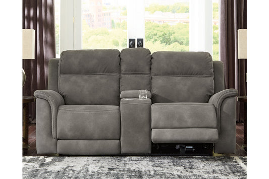 Next-Gen DuraPella Slate Power Reclining Loveseat with Console - 5930118 - Luna Furniture - Dallas Store