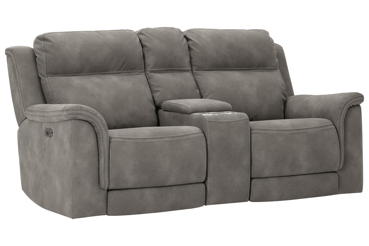 Next-Gen DuraPella Slate Power Reclining Loveseat with Console - 5930118 - Luna Furniture - Dallas Store