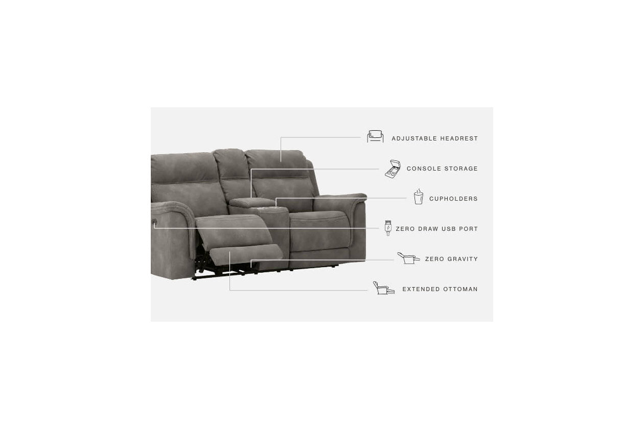 Next-Gen DuraPella Slate Power Reclining Loveseat with Console - 5930118 - Luna Furniture - Dallas Store