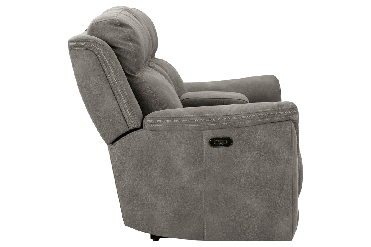 Next-Gen DuraPella Slate Power Reclining Loveseat with Console - 5930118 - Luna Furniture - Dallas Store