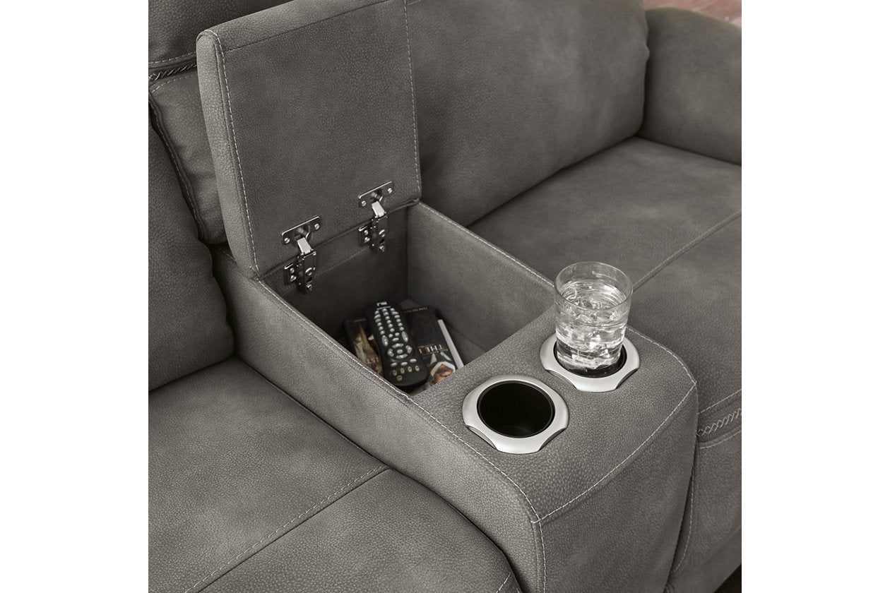 Next-Gen DuraPella Slate Power Reclining Loveseat with Console - 5930118 - Luna Furniture - Dallas Store