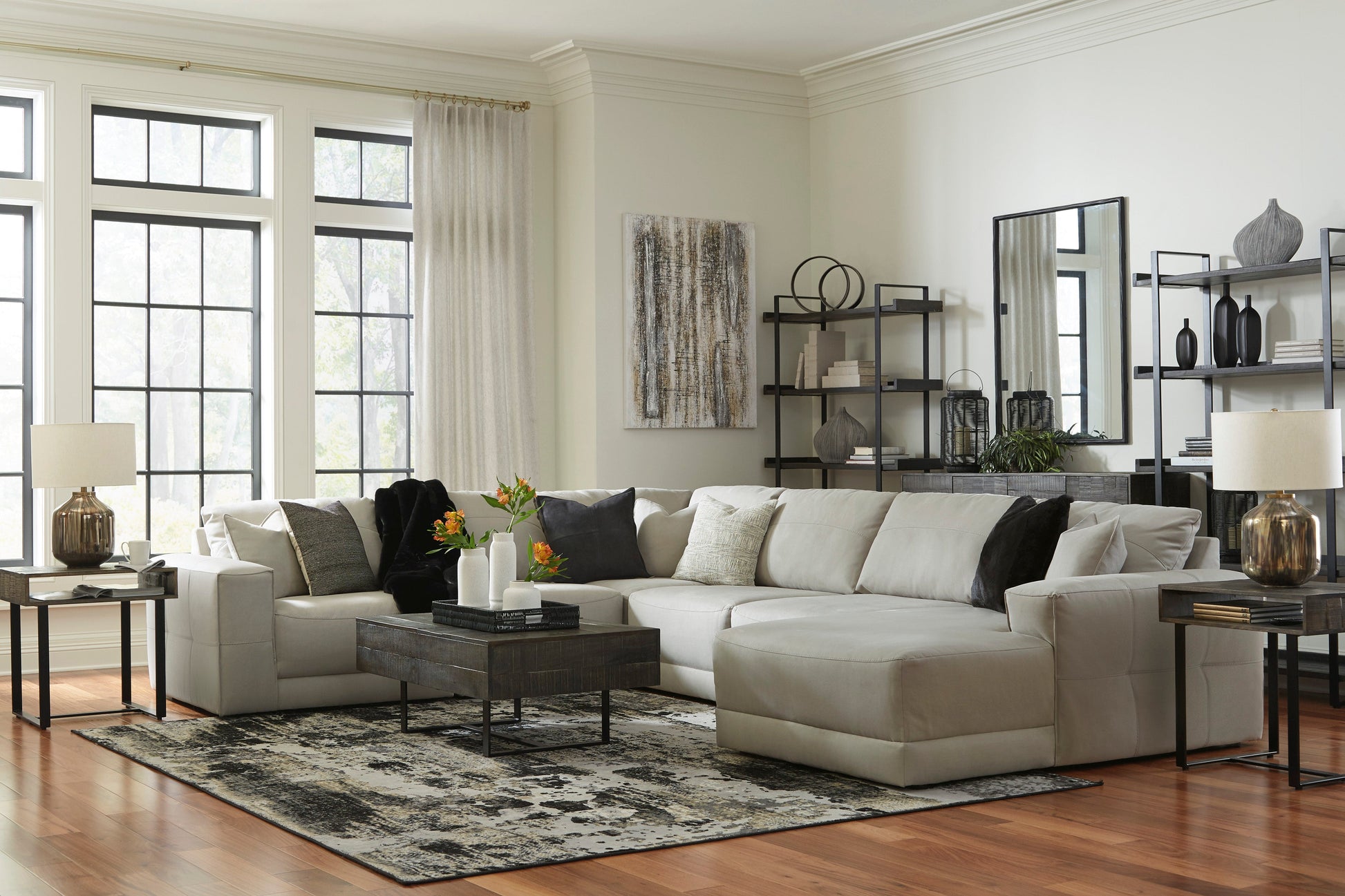 Next-Gen Gaucho Gray 6-Piece RAF Sectional - SET | 1830417 | 1830464 | 1830477 | 1830446(3) - Luna Furniture - Dallas Store