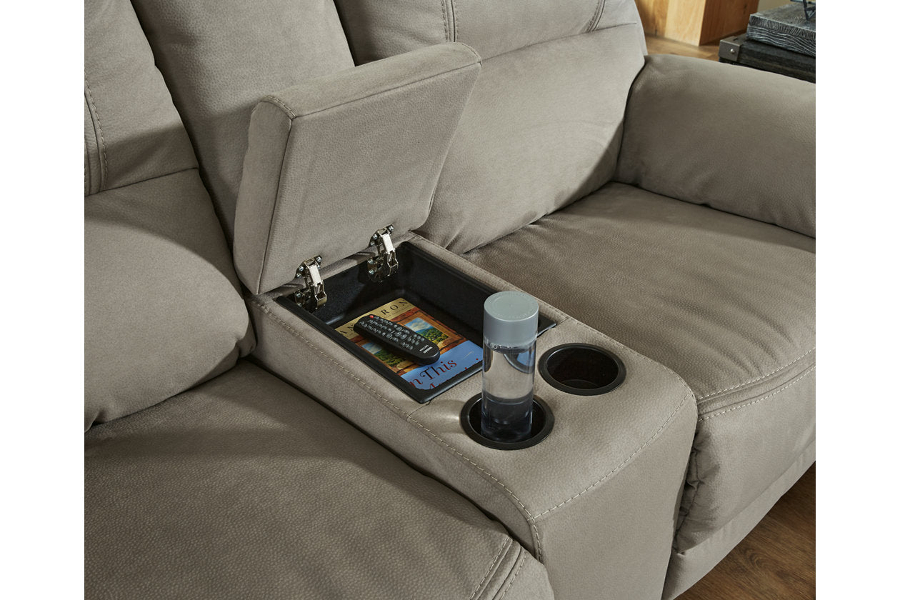 Next-Gen Gaucho Putty Reclining Loveseat with Console - 5420394 - Luna Furniture - Dallas Store