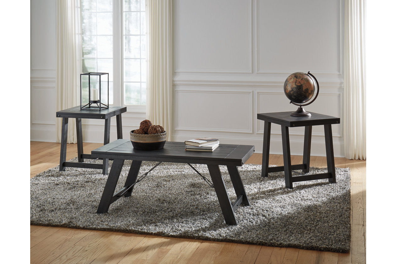 Noorbrook Black/Pewter Table, Set of 3 - T351-13 - Luna Furniture - Dallas Store