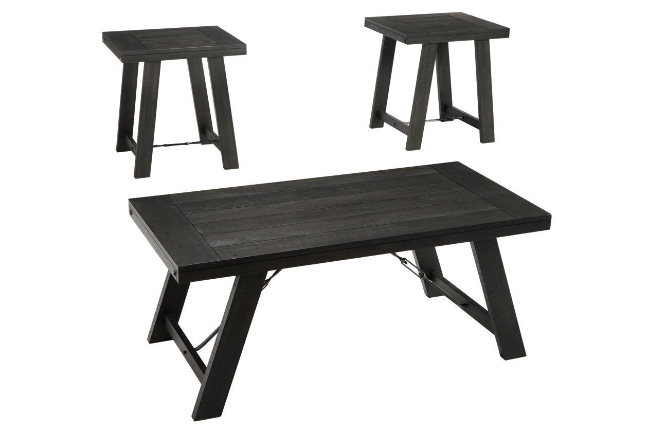 Noorbrook Black/Pewter Table, Set of 3 - T351-13 - Luna Furniture - Dallas Store