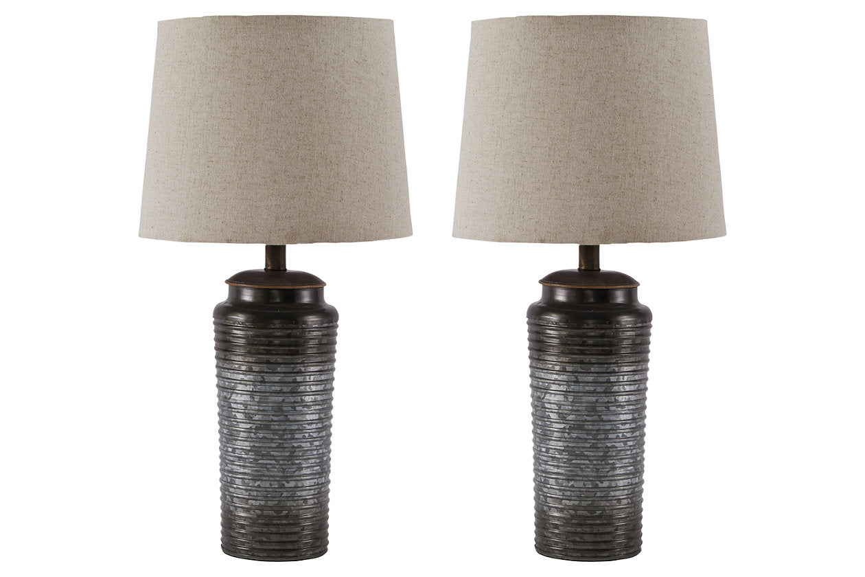 Norbert Gray Table Lamp, Set of 2 - L204064 - Luna Furniture - Dallas Store