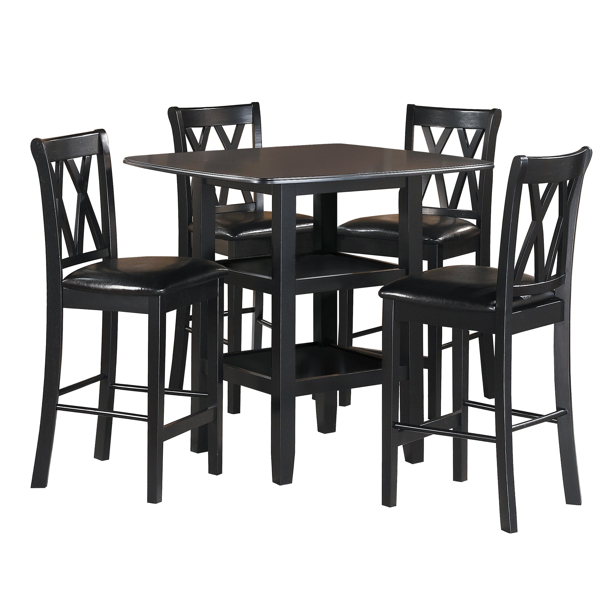 Norman Black 5-Piece Counter Height Set - 2514BK-36 - Luna Furniture - Dallas Store