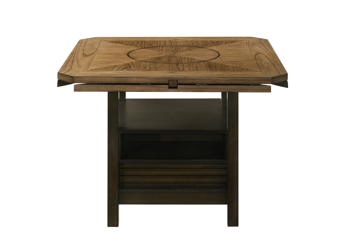 Oakly Brown Round/Square Counter Height Dining Set - SET | 2848T-6060-TOP | 2848T-6060-LEG | 2848S-24(2) - Luna Furniture - Dallas Store
