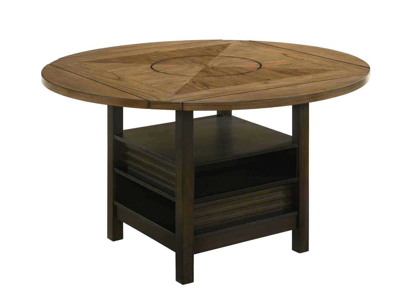 Oakly Brown Round/Square Counter Height Dining Set - SET | 2848T-6060-TOP | 2848T-6060-LEG | 2848S-24(2) - Luna Furniture - Dallas Store
