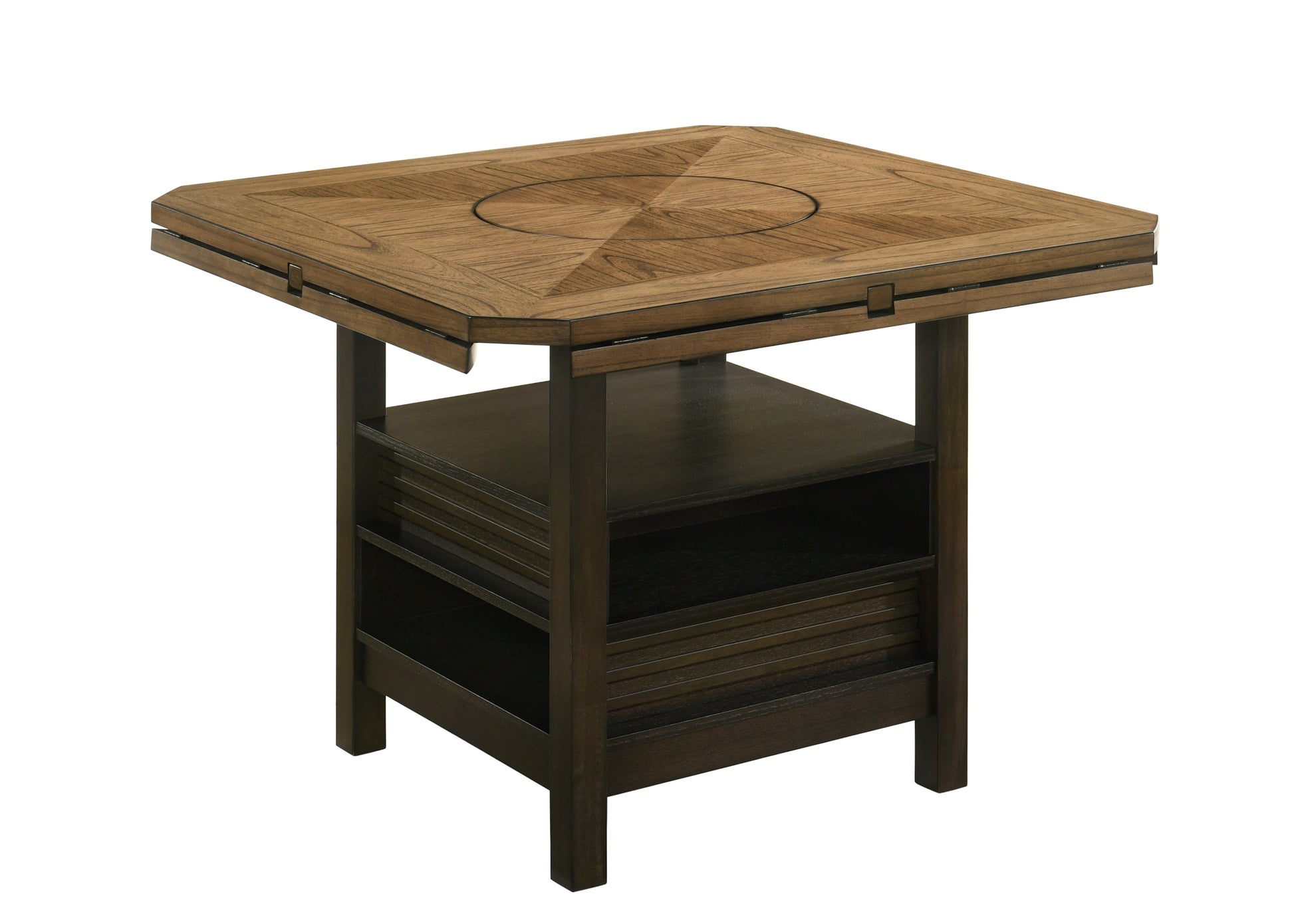 Oakly Brown Round/Square Counter Height Table - SET | 2848T-6060-TOP | 2848T-6060-LEG - Luna Furniture - Dallas Store