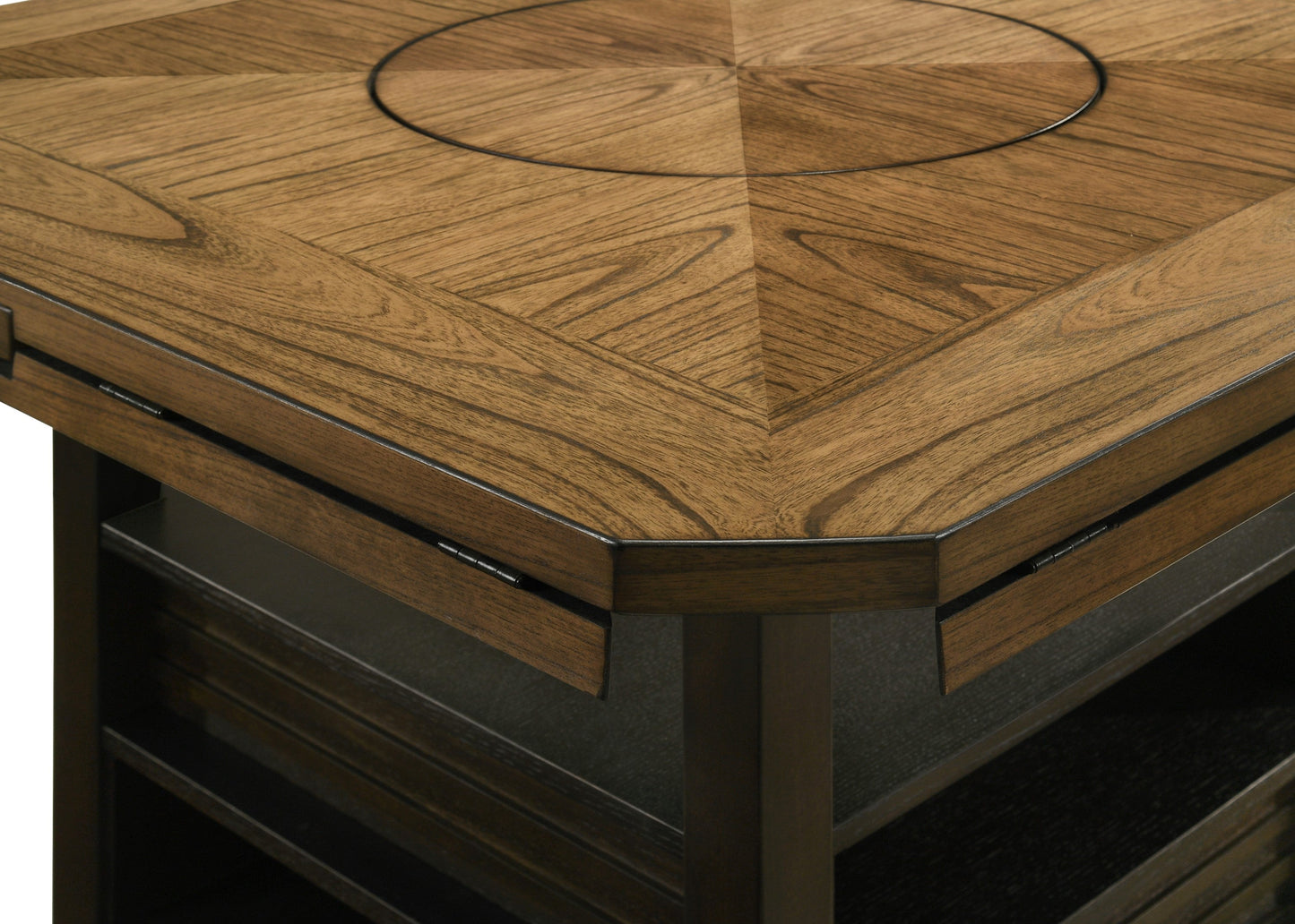 Oakly Brown Round/Square Counter Height Table - SET | 2848T-6060-TOP | 2848T-6060-LEG - Luna Furniture - Dallas Store
