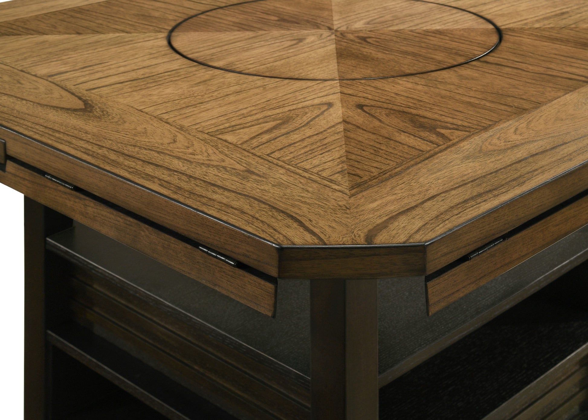 Oakly Brown Round/Square Counter Height Table - SET | 2848T-6060-TOP | 2848T-6060-LEG - Luna Furniture - Dallas Store