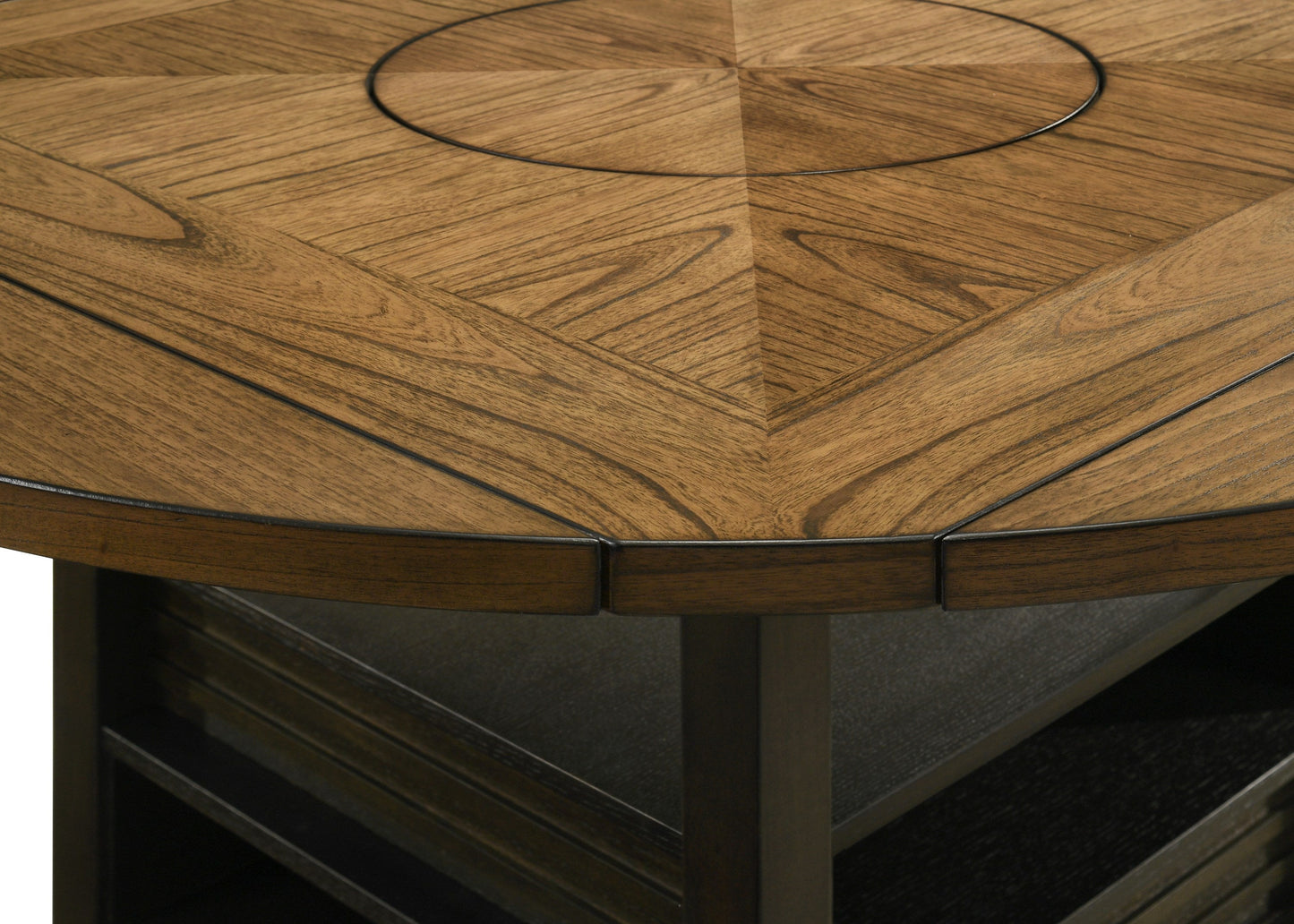 Oakly Brown Round/Square Counter Height Table - SET | 2848T-6060-TOP | 2848T-6060-LEG - Luna Furniture - Dallas Store