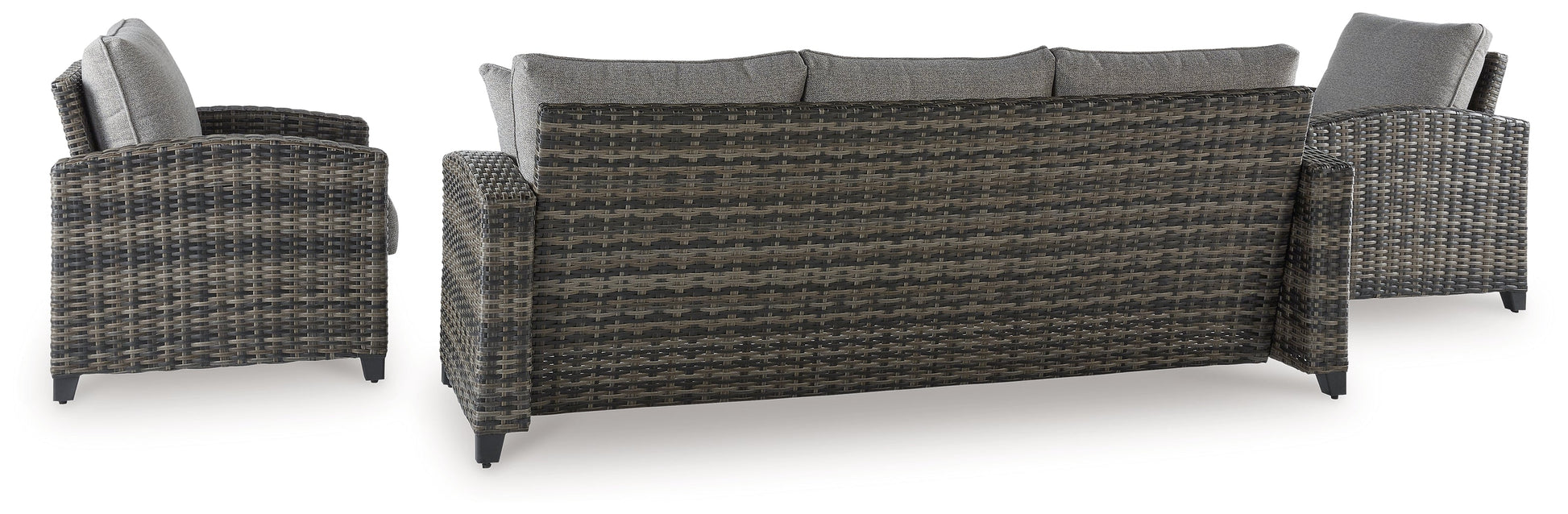 Oasis Court Gray Outdoor Sofa/Chairs/Table Set, Set of 4 - P335-081 - Luna Furniture - Dallas Store