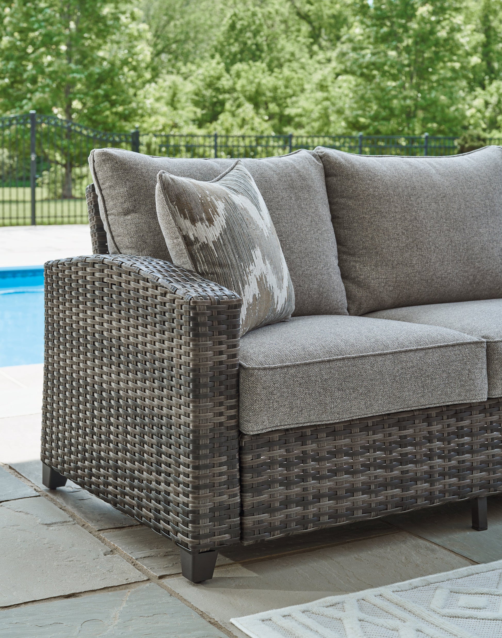 Oasis Court Gray Outdoor Sofa/Chairs/Table Set, Set of 4 - P335-081 - Luna Furniture - Dallas Store