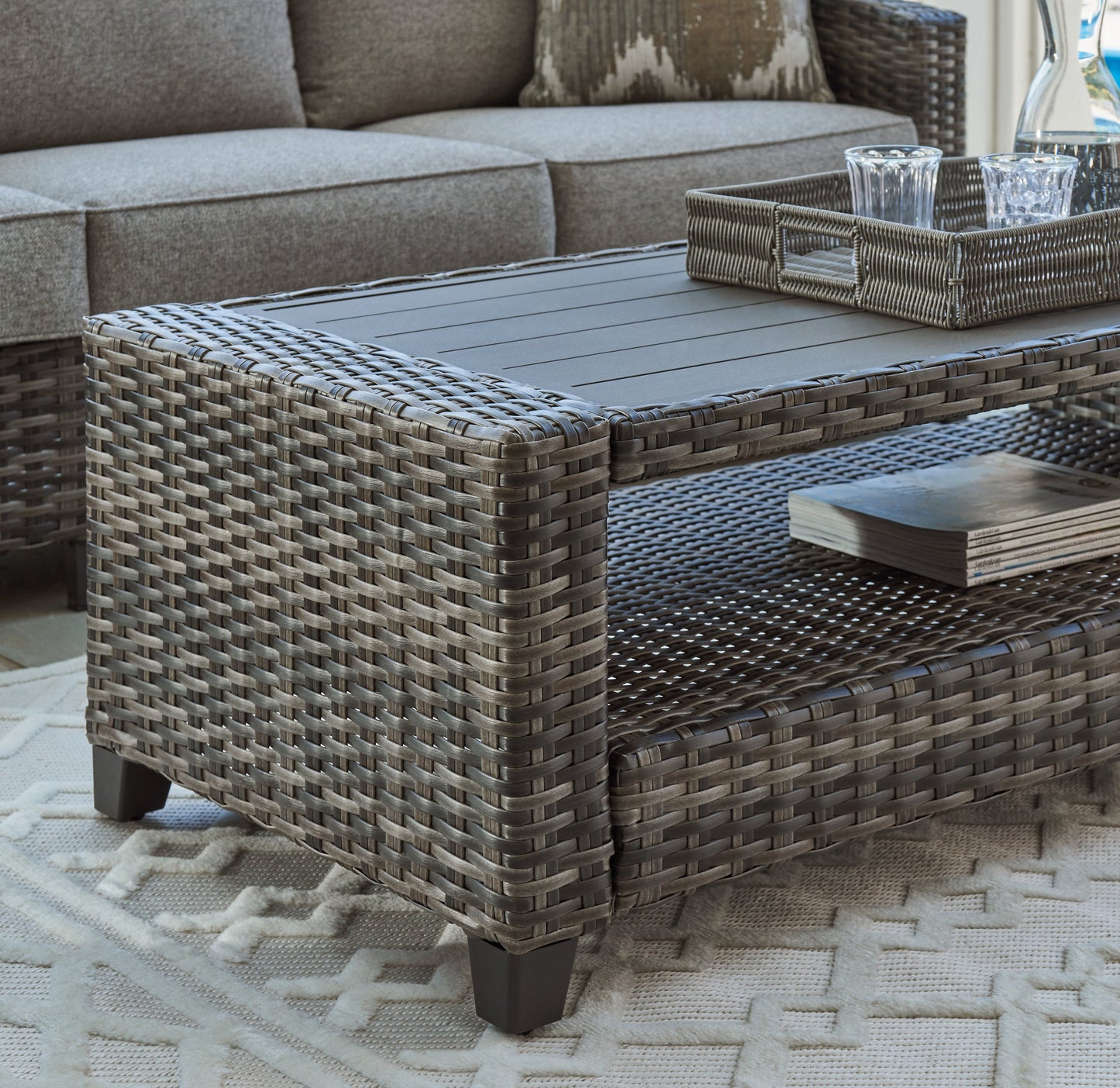 Oasis Court Gray Outdoor Sofa/Chairs/Table Set, Set of 4 - P335-081 - Luna Furniture - Dallas Store
