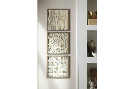 Odella Cream/Taupe Wall Decor, Set of 3 - A8010009 - Luna Furniture - Dallas Store