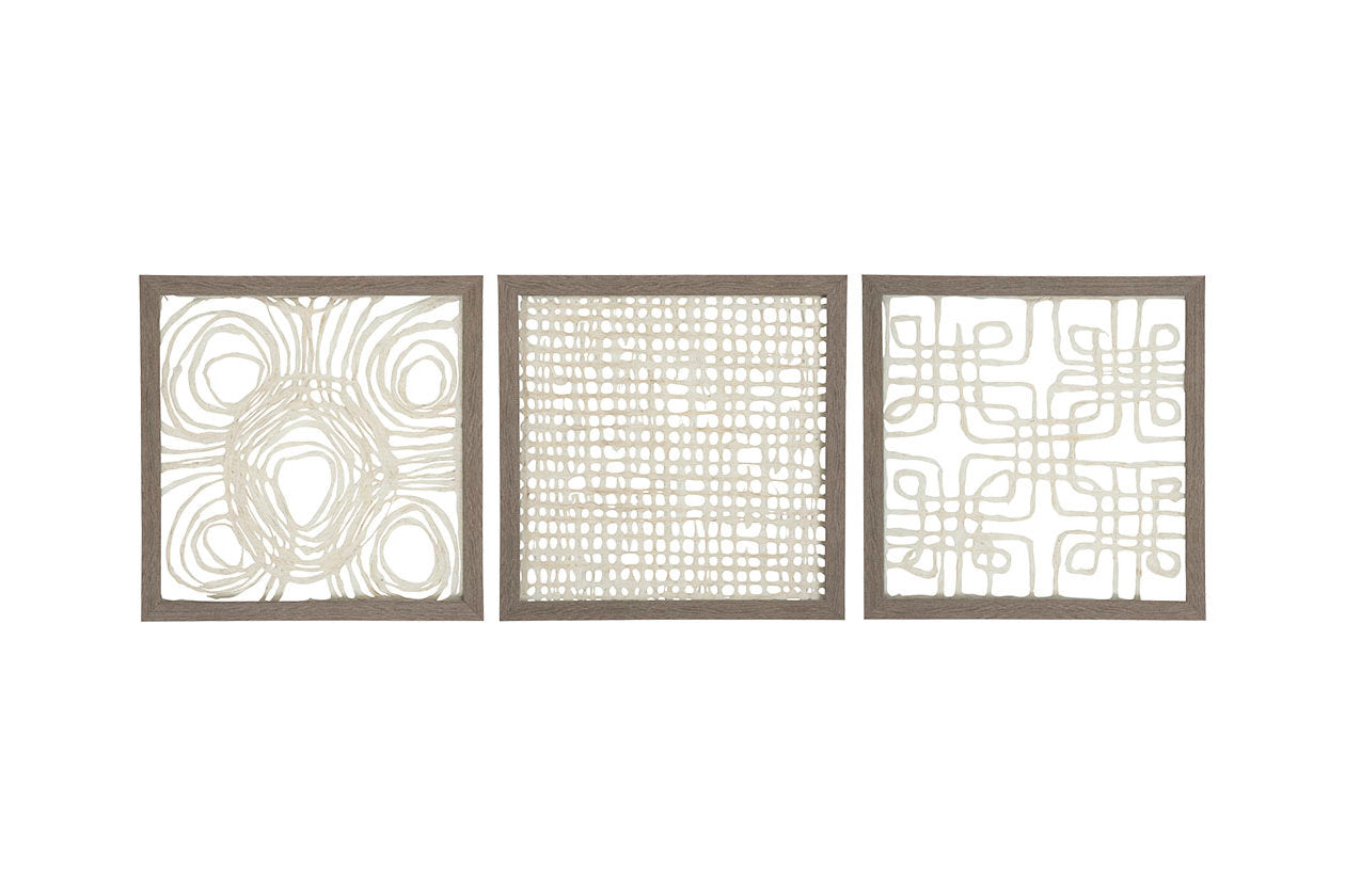 Odella Cream/Taupe Wall Decor, Set of 3 - A8010009 - Luna Furniture - Dallas Store