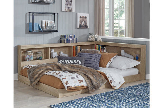Oliah Natural Full Bookcase Storage Bed - SET | EB2270-165 | EB2270-182 - Luna Furniture - Dallas Store