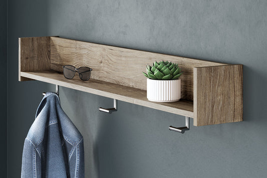 Oliah Natural Wall Mounted Coat Rack with Shelf - EA2270-151 - Luna Furniture - Dallas Store