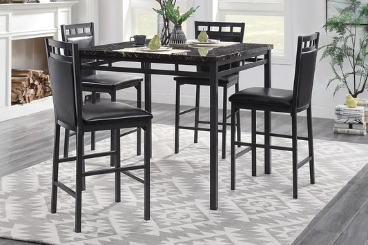 Olney Black/Dark Brown 5-Piece Counter Height Set - 5275-36 - Luna Furniture - Dallas Store