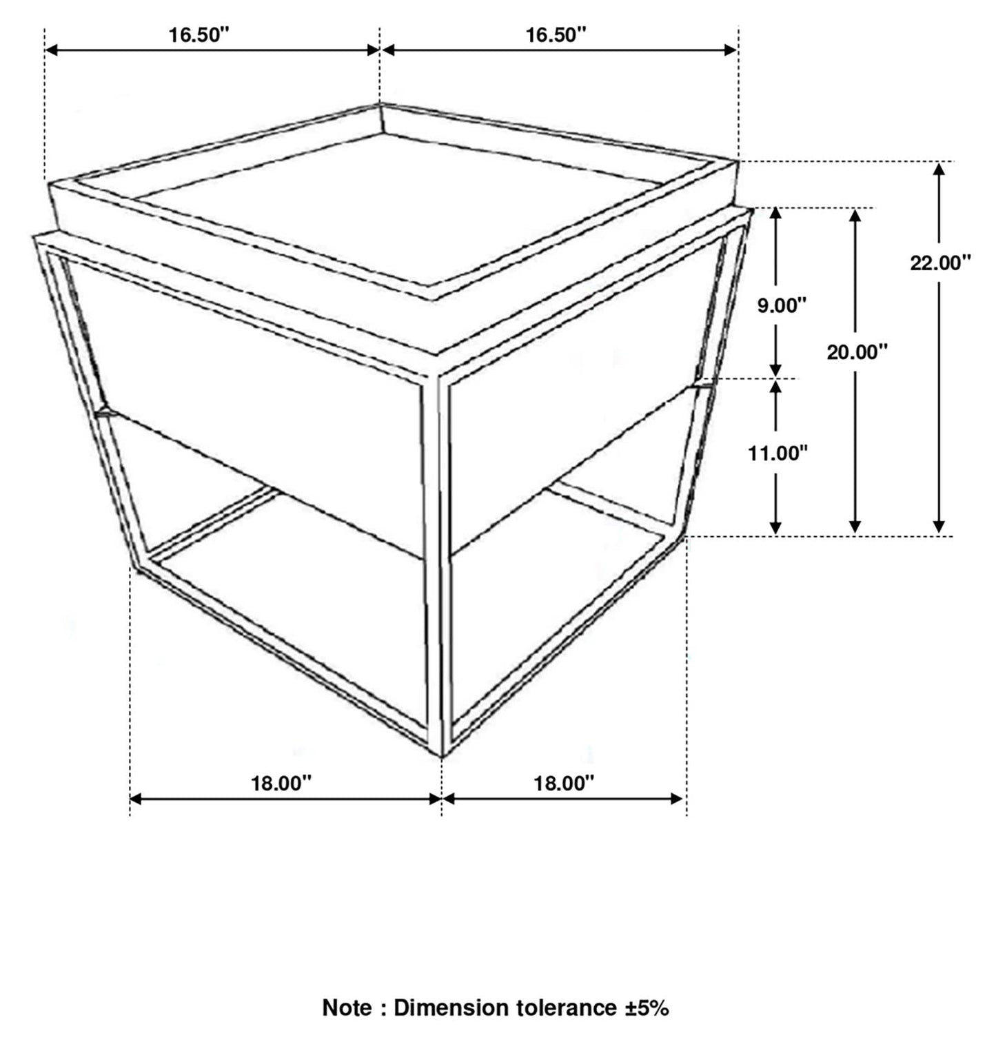 Ondrej Dark Brown/Gunmetal Square Accent Table with Removable Top Tray - 936007 - Luna Furniture - Dallas Store