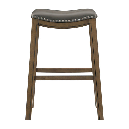 Ordway Gray/Brown Pub Height Stool, Gray - 5682GRY-29 - Luna Furniture - Dallas Store