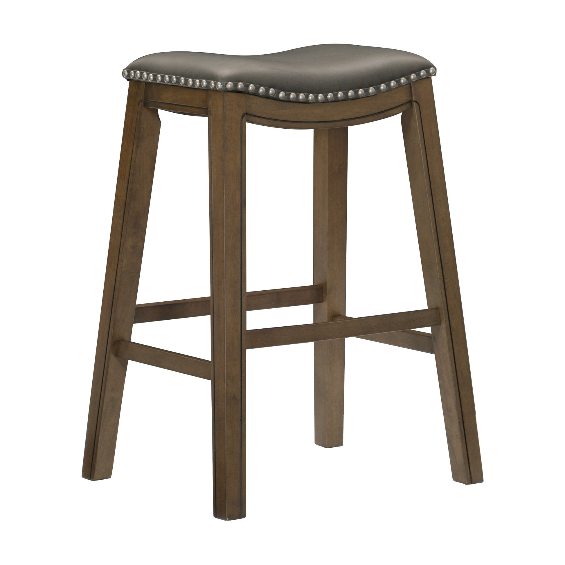 Ordway Gray/Brown Pub Height Stool, Gray - 5682GRY-29 - Luna Furniture - Dallas Store