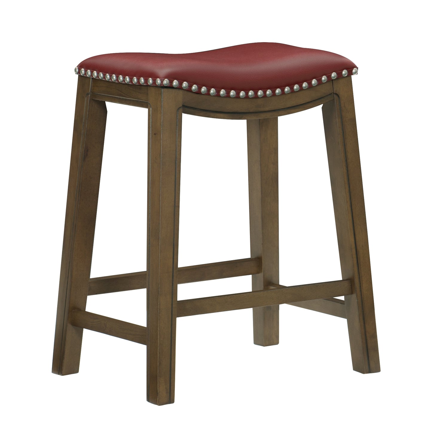 Ordway Red/Brown Counter Height Stool, Red - 5682RED-24 - Luna Furniture - Dallas Store
