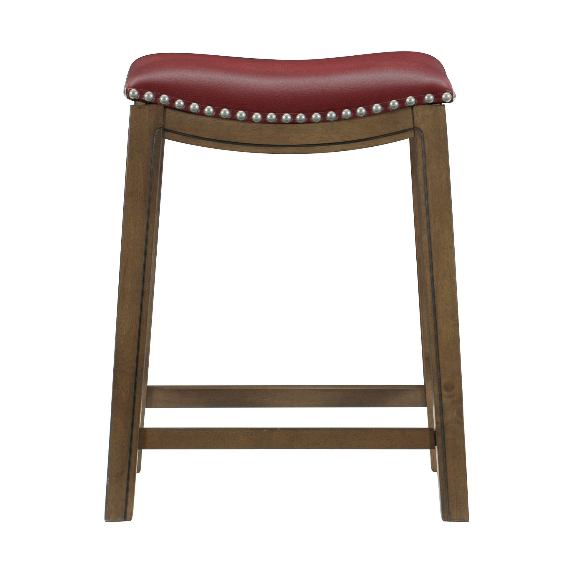 Ordway Red/Brown Counter Height Stool, Red - 5682RED-24 - Luna Furniture - Dallas Store