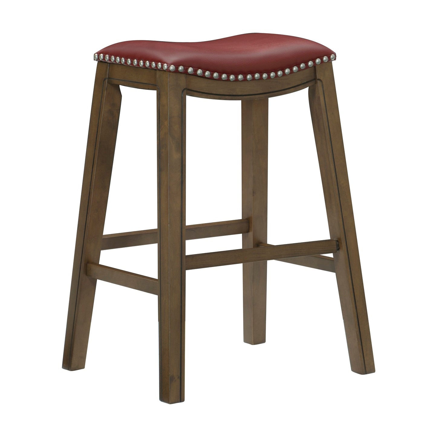 Ordway Red/Brown Pub Height Stool, Red - 5682RED-29 - Luna Furniture - Dallas Store