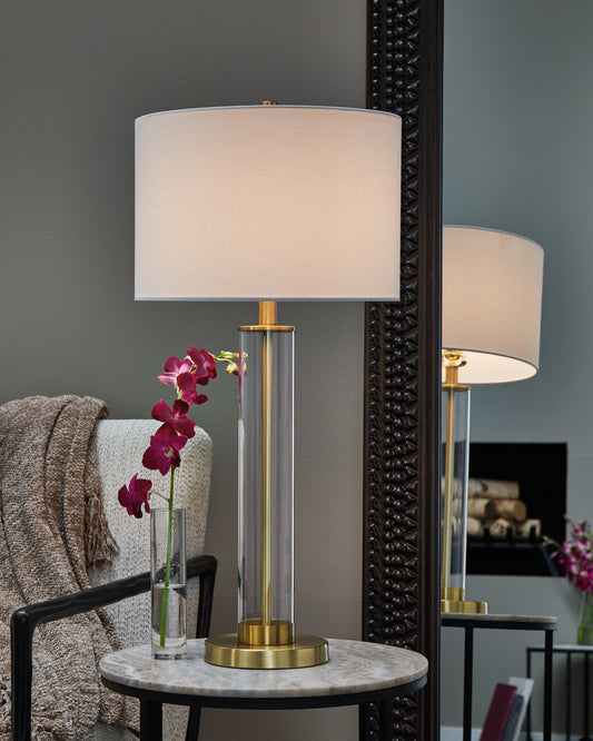 Orenman Clear/Brass Finish Table Lamp, Set of 2 - L431584 - Luna Furniture - Dallas Store