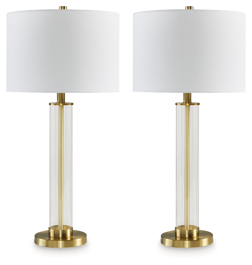 Orenman Clear/Brass Finish Table Lamp, Set of 2 - L431584 - Luna Furniture - Dallas Store