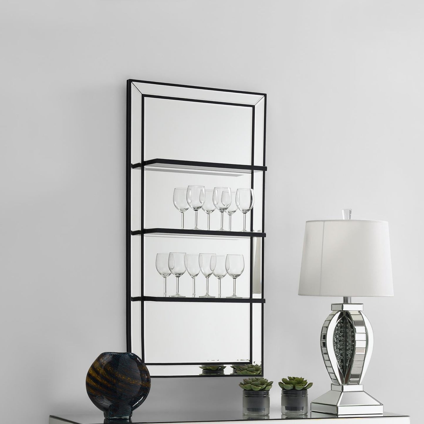 Oriel 3-Shelf Rectangle Wall Mirror - 961631 - Luna Furniture - Dallas Store