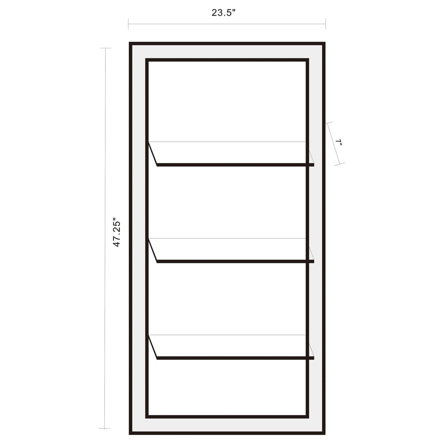 Oriel 3-Shelf Rectangle Wall Mirror - 961631 - Luna Furniture - Dallas Store