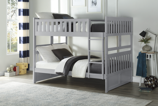 Orion Gray Full/Full Bunk Bed - SET | B2063FF-1 | B2063FF-2 | B2063FF-SL - Luna Furniture - Dallas Store