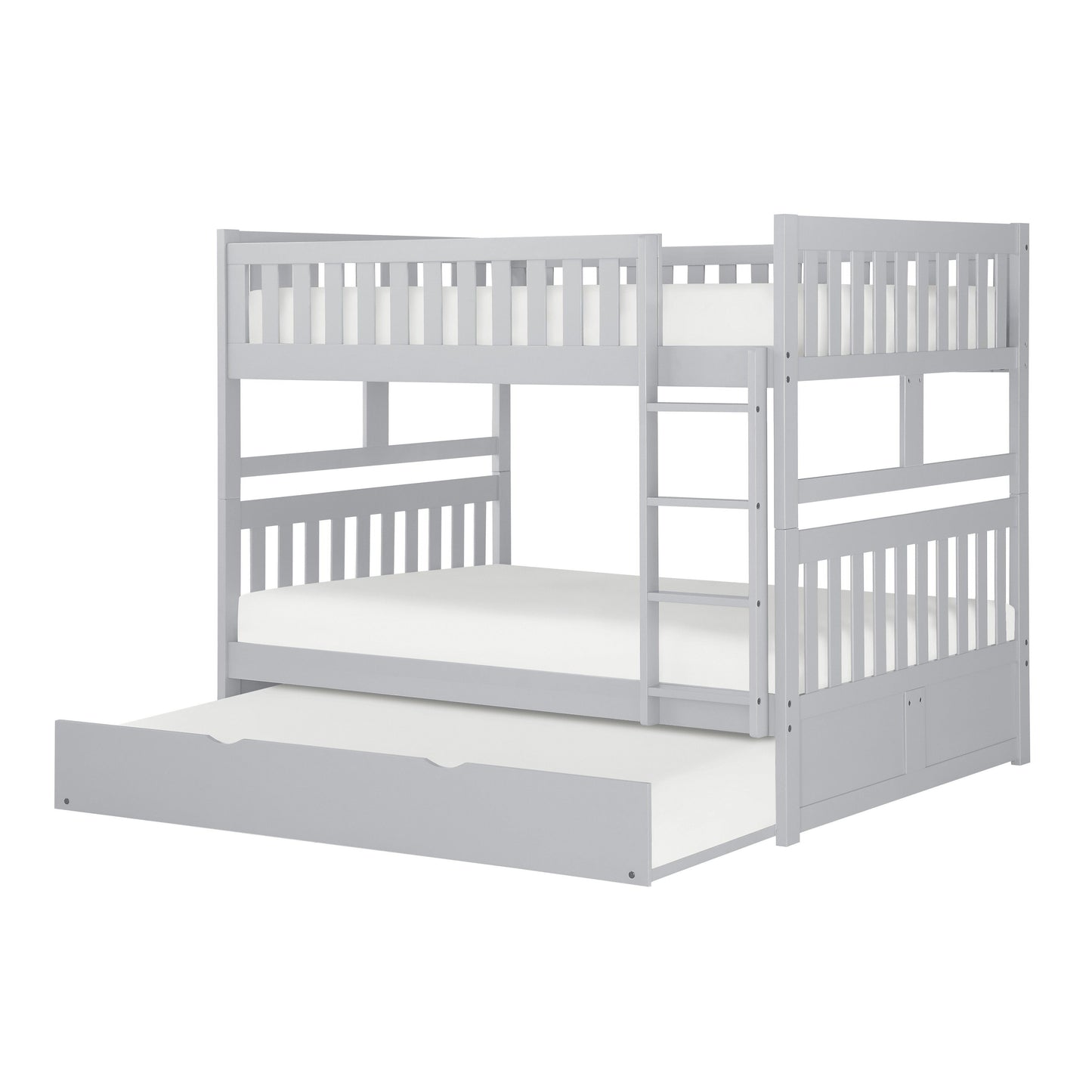Orion Gray Full/Full Bunk Bed with Twin Trundle - SET | B2063FF-1 | B2063FF-2 | B2063FF-SL | B2063-R - Luna Furniture - Dallas Store