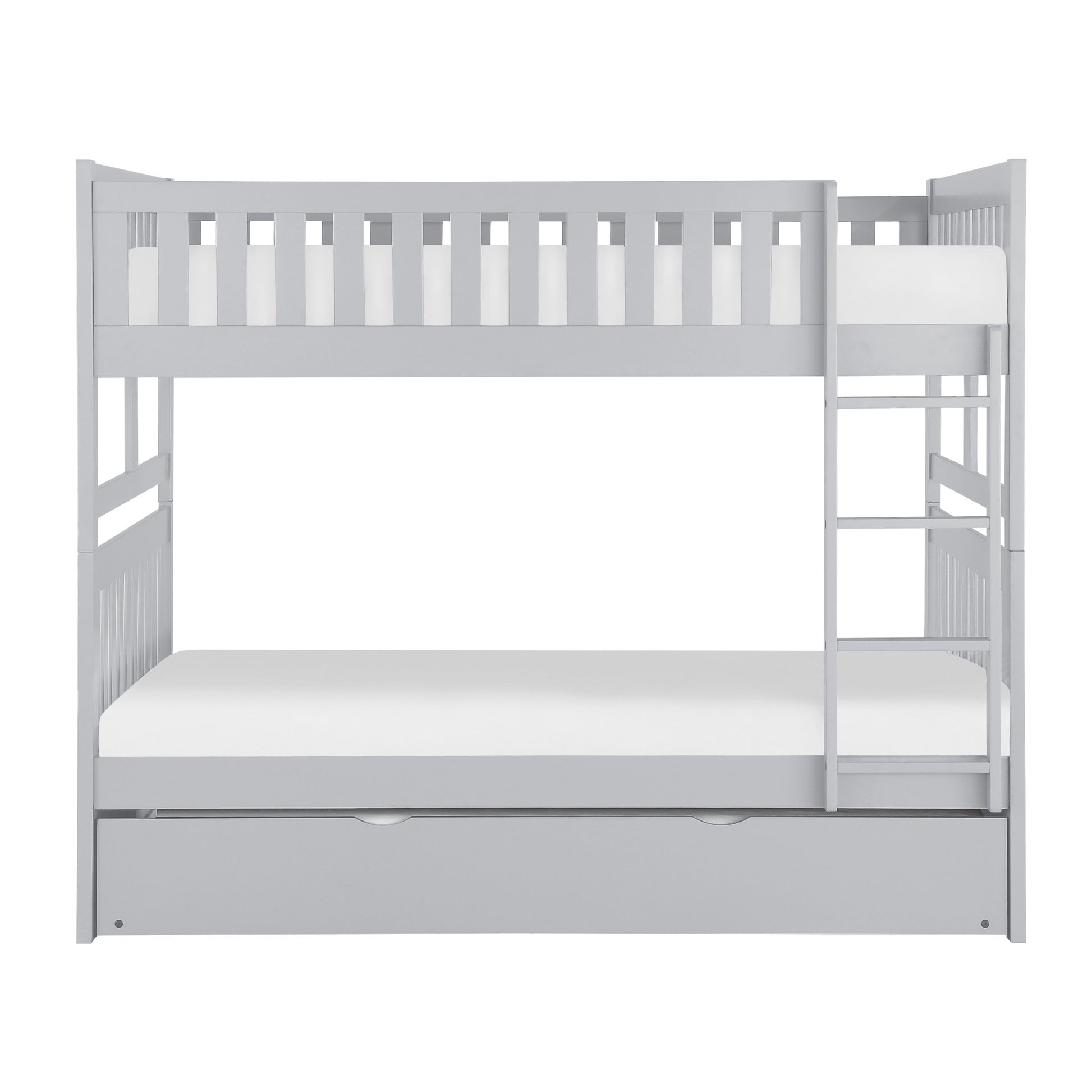 Orion Gray Full/Full Bunk Bed with Twin Trundle - SET | B2063FF-1 | B2063FF-2 | B2063FF-SL | B2063-R - Luna Furniture - Dallas Store